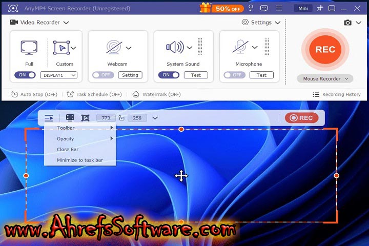 AnyMP4 Screen Recorder : Version1.5.28 (x64bit) (Software) Full Version